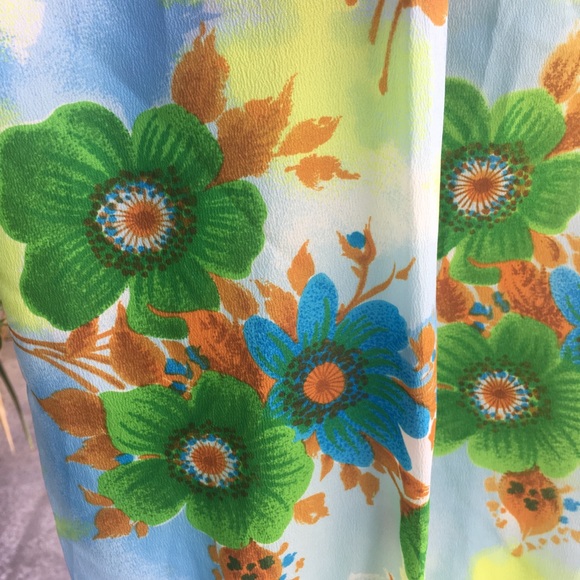 Vintage seventies polyester floral blouse size med - Picture 7 of 8